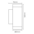 Girard sudron capella - applique murale vers le haut et le bas Ø65x160 gu10 2x11w max. noir