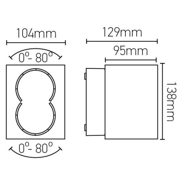 Girard sudron iwan - applique muraleavec led intégrées 104x129x132 10w 3000k 400lm 80° gris foncé
