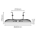Girard sudron ananke - cloche industrielle led ip 66 Ø450x195 180w 4000k 16766lm 60° argent