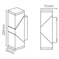 Elypte  eclairage rsidentiel 12,5w 3000k 700lm 65x91x220mm cli ip54 carr anthrac