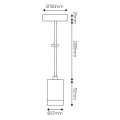 Girard sudron monture et douille cylindre filetée e27 acier gris clair métallisé, câble 2m textile gris