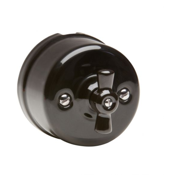 Retroindus switch porcelain surface mounted black
