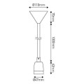 Girard sudron monture e27 ceram.cabl.text blanc f.80cm