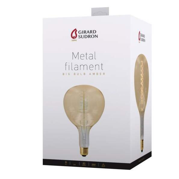 Girard sudron lampe poire r180 filament me?tallique spirale? 24w e27 2000k ambre
