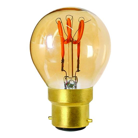 Girard sudron sphérique g45 filament led torsadée 3w b22 100lm dim. ambre