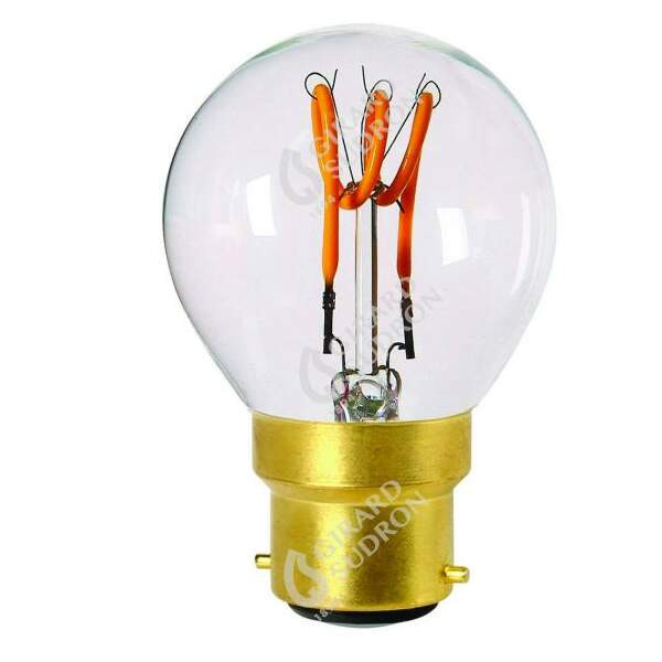 Girard sudron sphérique g45 filament led torsadée 3w b22 120lm dim. cl.