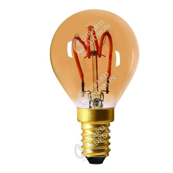 Girard sudron sphérique g45 filament led torsadée 3w e14 100lm dim. ambre