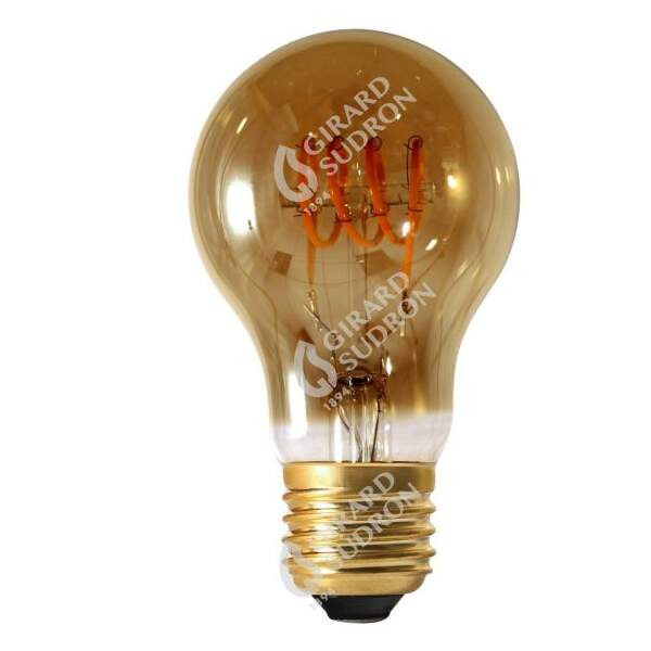 Girard sudron standard a60 filament led torsadée 3w e26 100lm dim. smoky