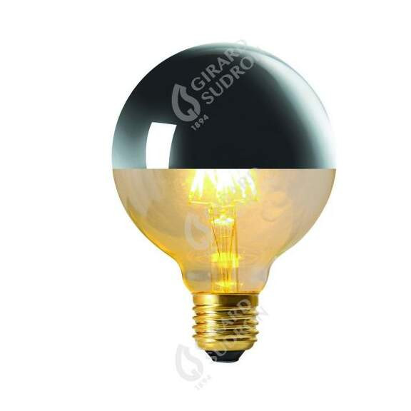 Girard sudron globe d95 led filament "calotte argentée" 8w e27 2700k 950lm dim.