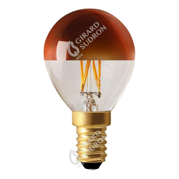 Girard sudron sphérique g45 filament led "calotte bronze" 4w e14 2700k 350lm dim.
