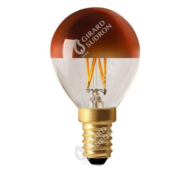 Girard sudron sphérique g45 filament led "calotte bronze" 4w e14 2700k 350lm dim.