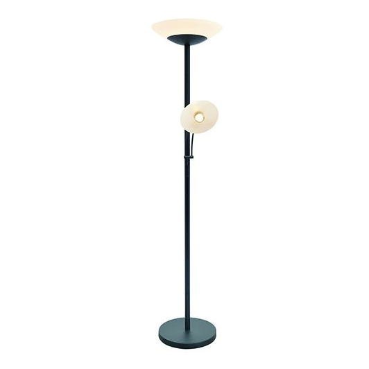 Girard sudron carpo - lampadaire avec liseuse led Ø400x1810 42+4.5w 3000k 3600+400lm 120° noir dim