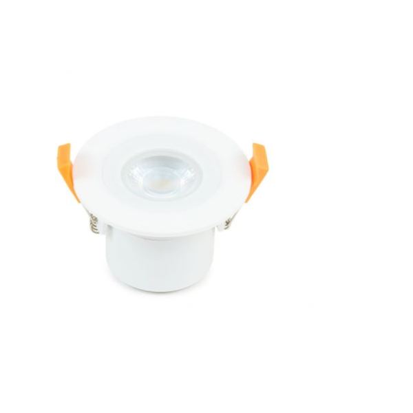 Spot led fixe plast d87mm h60mm ip65 6w 3000k 550lm dim 40° class ii