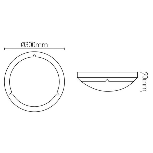 Girard sudron luna - plafonnier Ø300x90 e27 60w max blanc avec détecteur de présence