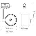 Girard sudron anthemis - adaptateur pour rail 160x74.5x215 gu10 blanc