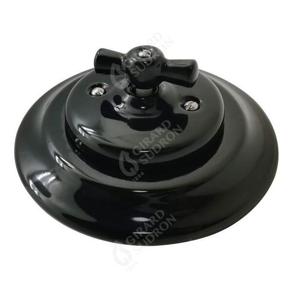 Retroindus switch porcelain flush mounted black