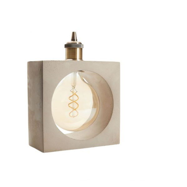 Concrete  square table lamp  e27