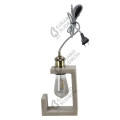 Concrete  table lamp + gold lampholder e27