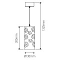 Suspension e27 abat-jour métal doré extérieur/ blanc intérieur cable pvc l.100cm