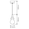 Suspension alu ip44 e27 max.25w abat-jour verre clair - doré mat extérieur cable pvc l.150cm noir