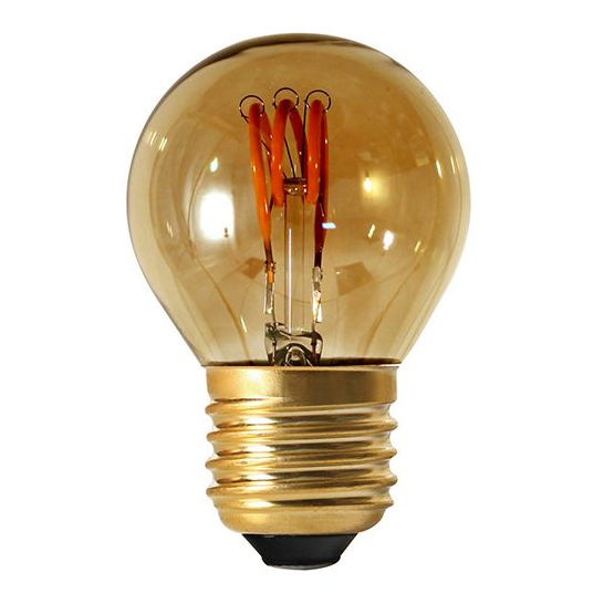Girard sudron sphérique g45 filament led torsadée 3w e26 100lm dim. smoky