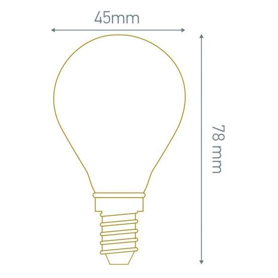 Girard sudron opale filament led g45 e14 5w  : larry : 4w 400lm opale( milky color), follow erp figures
