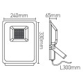 Girard sudron isonoe - ecowatts - projecteur led ip 65 180x58x240 50w 3000k 4000lm 120° noir