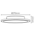 Girard sudron rama - plafonnier led ip 65 Ø270x45 14w 3000k 1000lm 120° gris foncé