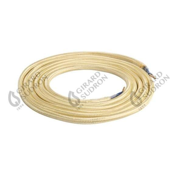 Girard sudron  câble textile  double isolation  or  (2m)