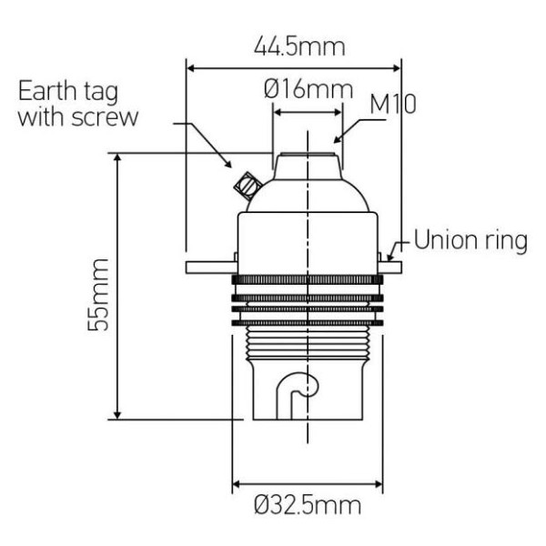 Girard sudron douille b22 laiton a poussoir av/terre