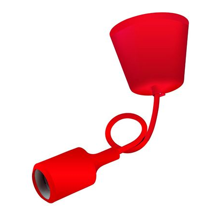 Girard sudron monture e27 silicone rouge cable 60cm