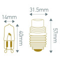 Girard sudron douille g9 d.31,5 culot e27+lampe g9 42w