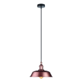 Suspension ip44 alu e27 max.60w abat-jour effet rouillé extérieur / intérieur cable pvc l.150cm noir