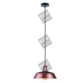 Suspension ip44 alu e27 max.60w abat-jour effet rouillé extérieur / intérieur cable pvc l.150cm noir