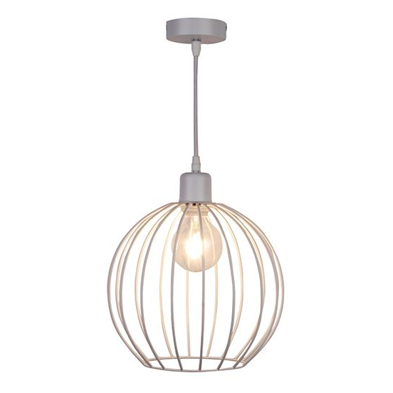 Suspension e27 max.40w abat-jour metal blanc extérieur / intérieur cable pvc l.100cm blanc