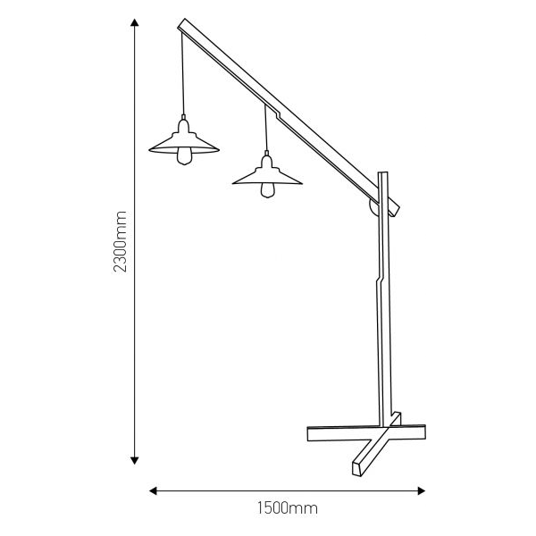 Michio  floor lamp wood  2 pendant lamps