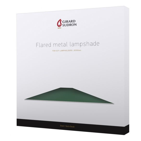 Girard sudron abat-jour métal évasé ø300mm vert sauge satiné