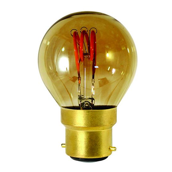 Girard sudron sphérique g45 filament led torsadée 3w b22 100lm dim. smoky