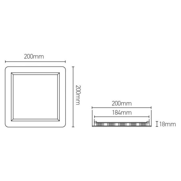 Girard sudron nimba - luminaire encastré led 200x200x18 enc.184x184 12w 3000k 960lm 120° blanc