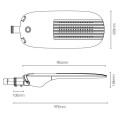 Girard sudron aurora s - eclairage public led ip66 997x400x148 300w 3000k 31000lm 45-135° gris foncé