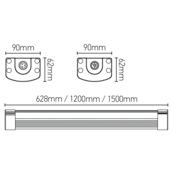 Girard sudron stable - réglette étanche led ip 66 1500x90x62 80w 4000k 8800lm 120° dépoli