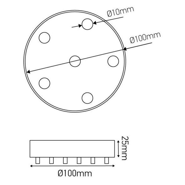 Girard sudron plafonnier acier noir six sorties
