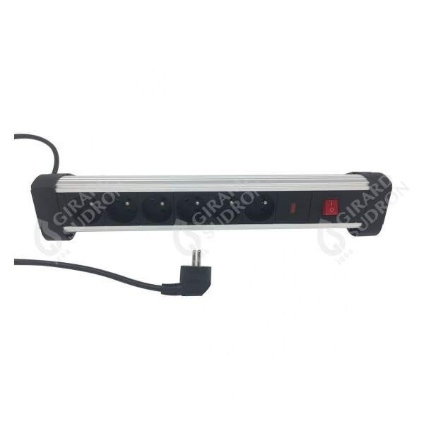 Girard sudron socle prolongateur 6 prises aluminium