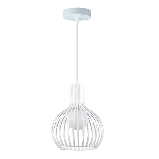 Suspension e27 max.60w abat-jour blanc mat extérieur / intérieur cable pvc l.150cm blanc
