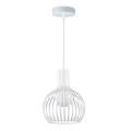 Suspension e27 max.60w abat-jour blanc mat extérieur / intérieur cable pvc l.150cm blanc