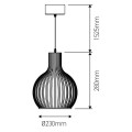 Suspension e27 max.60w abat-jour blanc mat extérieur / intérieur cable pvc l.150cm blanc