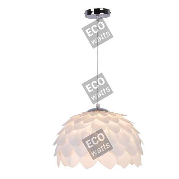 Suspension e27 max.40w abat-jour pvc blanc extérieur / intérieur cable pvc l.100cm transparent