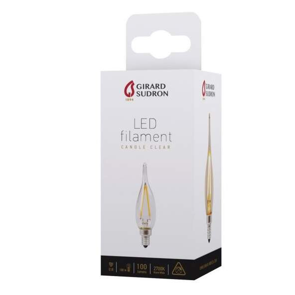 Girard sudron candle gs1 led filament 1w e10 2700k 100lm cl.
