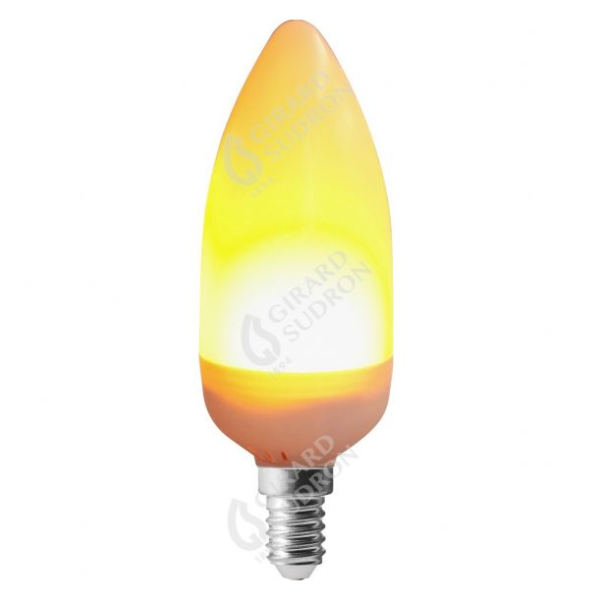 Flamme c37 led effet flamme 2,8w  4,5w e14 1300k  3 modes 3125467169972