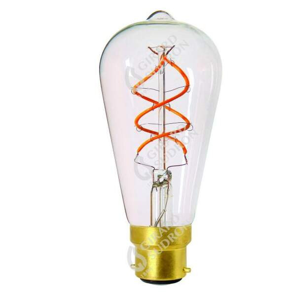 Girard sudron edison filament led twisted 4w b22 2200k 240lm dim. cl.